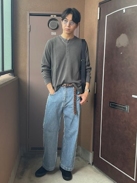 「アイテム（スリッポン）」を使った、MKさん（メンズ・185cm）の秋コーディネート