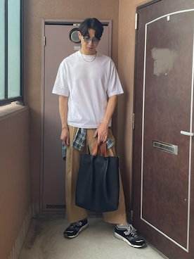 「アイテム（チノパンツ）」を使った、MKさん（メンズ・185cm）の秋コーディネート