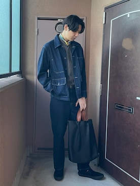 「スリッポン」｜「アイテム（ジャケット/アウター）」を使った、MKさん（メンズ・185cm）の冬コーディネート