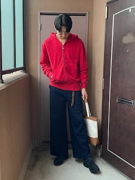 「アイテム（パーカー）」を使った、MKさん（メンズ・185cm）の秋コーディネート