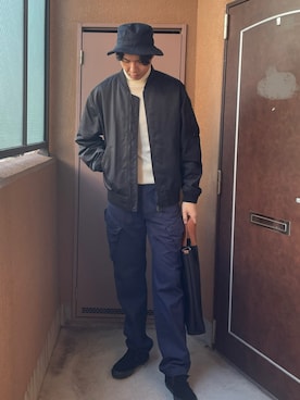 「アイテム（MA-1）」を使った、MKさん（メンズ・185cm）の秋コーディネート