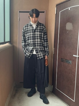 「アイテム（トートバッグ）」を使った、MKさん（メンズ・185cm）の秋コーディネート