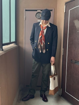 「アイテム（バンダナ/スカーフ）」を使った、MKさん（メンズ・185cm）の秋コーディネート