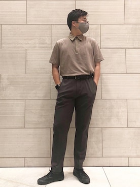 「CONVERSE（コンバース）のアイテム（チノパンツ）」を使った、okapiさん（メンズ・170cm）の夏コーディネート