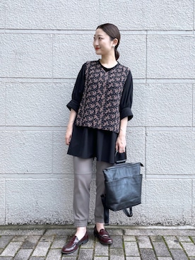 「ear PAPILLONNER（イアパピヨネ）のアイテム（リング）」を使った、earのとみつかさん（レディース・158cm）の秋コーディネート