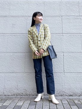 「春ニット」｜「アイテム（セットアップ）」を使った、earのとみつかさん（レディース・158cm）の春コーディネート