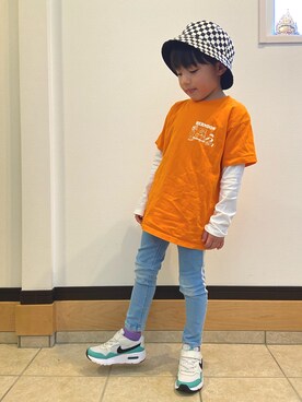 「Right-on（ライトオン）のアイテム（パンツ）」を使った、tetekunさん（キッズ・110cm）の春コーディネート