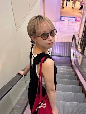 「LOWRYS FARM（ローリーズファーム）のEYEWEAR2　284583（サングラス）」を使った、まいさん（レディース・154cm）の夏コーディネート