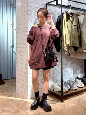 「LOWRYS FARM（ローリーズファーム）のアイテム（その他パンツ）」を使った、まいさん（レディース・154cm）の秋コーディネート