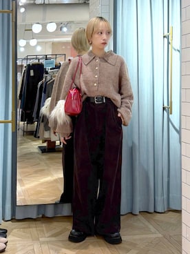 「アイテム（キーホルダー、ホワイト系）」を使った、まいさん（レディース・154cm）の秋コーディネート