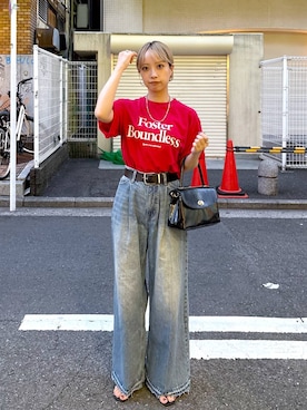 「アイテム（ボストンバッグ）」を使った、まいさん（レディース・154cm・20代）の夏コーディネート