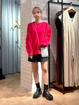「LOWRYS FARM（ローリーズファーム）のソフトウラケプルオーバー  579079（スウェット）」を使った、まいさん（レディース・154cm）の秋コーディネート