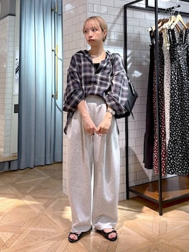 「アイテム（スウェットパンツ）」を使った、まいさん（レディース・154cm・20代）の夏コーディネート