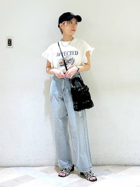 「アイテム（キャップ）」を使った、まいさん（レディース・154cm・20代）の春コーディネート