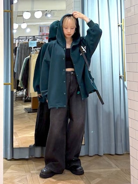 「アイテム（パーカー）」を使った、まいさん（レディース・154cm・20代）の夏コーディネート