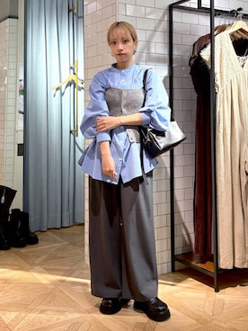 「アイテム（ピアス（両耳用））」を使った、まいさん（レディース・154cm）の秋コーディネート