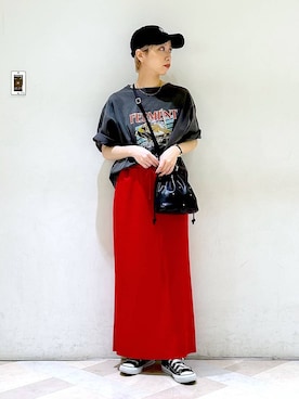 「アイテム（キャップ）」を使った、まいさん（レディース・154cm・20代）の春コーディネート