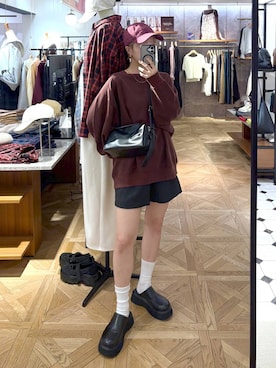 「LOWRYS FARM（ローリーズファーム）のソフトウラケプルオーバー  579079（スウェット）」を使った、まいさん（レディース・154cm）の秋コーディネート