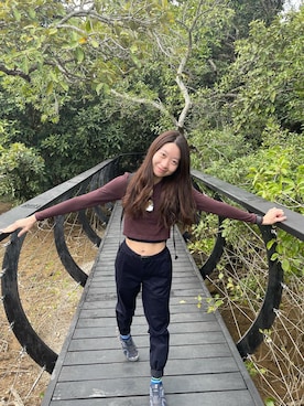 「THE NORTH FACE（ザノースフェイス）のアイテム（パンツ、ブルー系）」を使った、vivian0513さん（レディース）の冬コーディネート