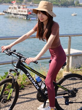 「MUJI Labo（ムジラボ）のアイテム（帽子、ベージュ系）」を使った、vivian0513さん（レディース）の春コーディネート