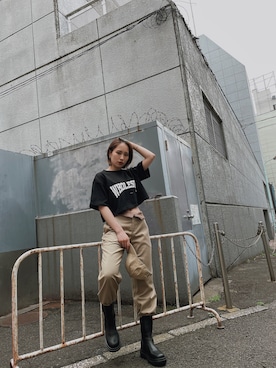 「envym_staff」｜「アイテム（帽子）」を使った、ENVYM_rioさん（レディース・163cm）の春コーディネート