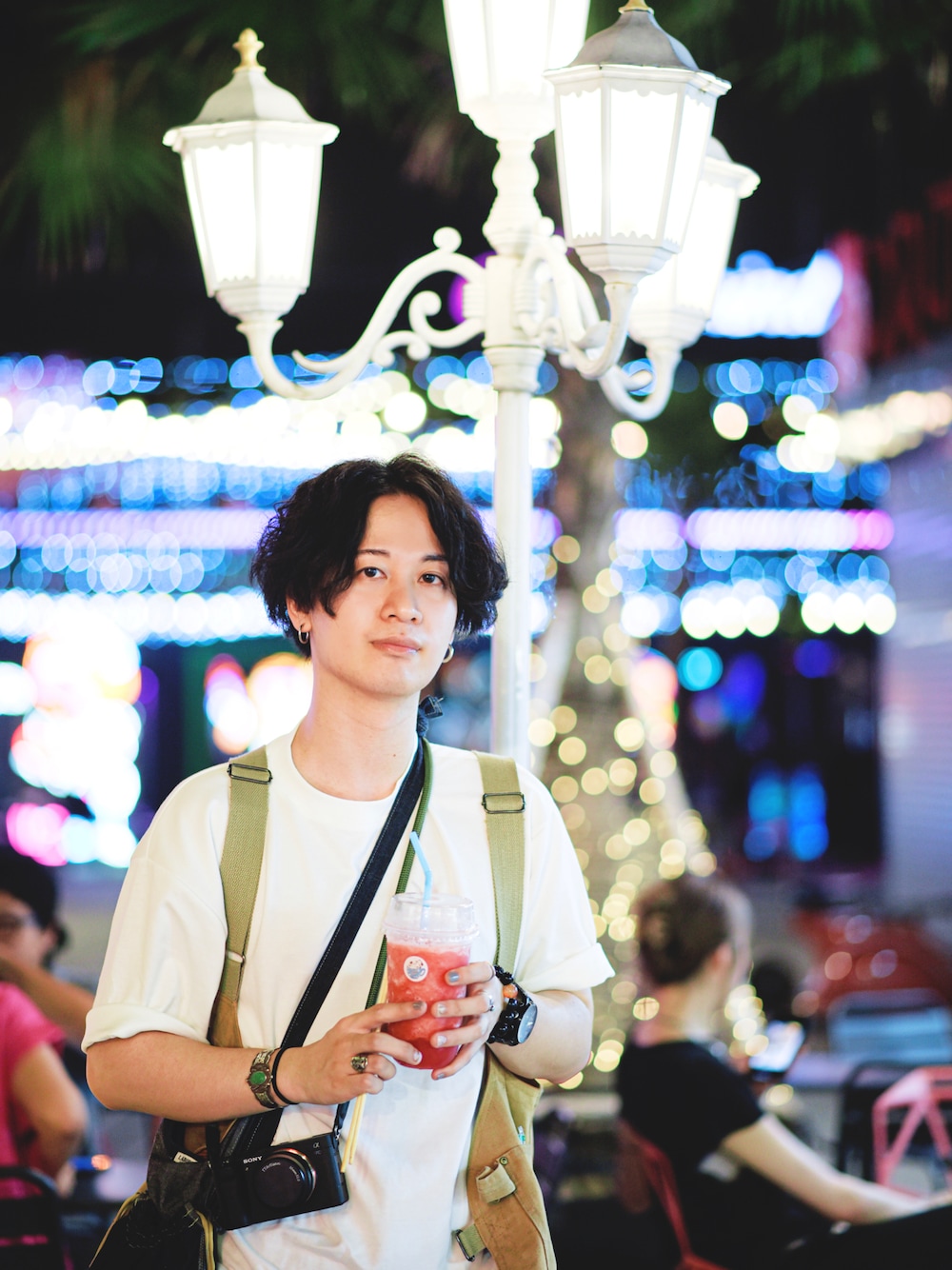 「Thailand、常田大希」｜「LABORDAY & BRO.CO.のアイテム（ショルダーバッグ、ブルー系）」を使った、Ke Vinci さん（メンズ・174cm）の夏コーディネートの1枚目の写真