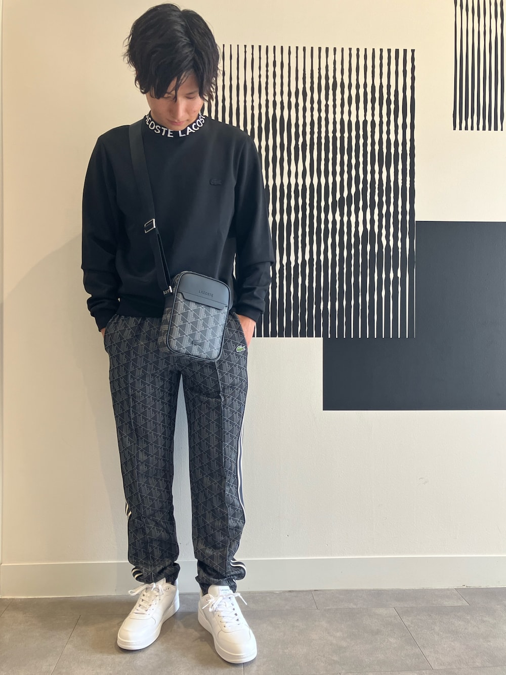 LACOSTE（ラコステ）の「ネームジャカードモックネックスウェット