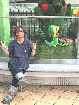 「アイテム（デニムパンツ）」を使った、カメさん（メンズ・165cm・40代）の夏コーディネート