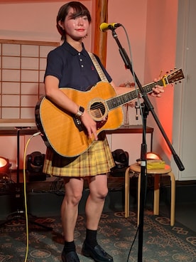 「アイテム（ローファー、ブルー系）」を使った、はたさくちゃんさん（レディース・160cm）の夏コーディネート