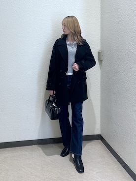 「アイテム（ピーコート）」を使った、こころさん（レディース・163cm・20代）の冬コーディネート