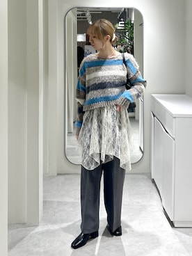 「アイテム（スラックス）」を使った、こころさん（レディース・163cm・20代）の秋コーディネート