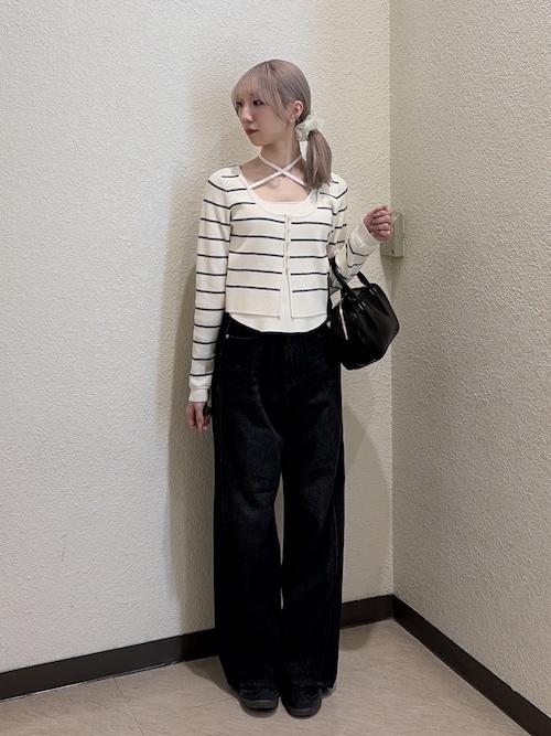 3サイズ展開XS-L】サイドパネルヴィンテージライクワイドデニム【低