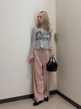 「FREE'S MART（フリーズマート）のアイテム（スラックス）」を使った、こころさん（レディース・163cm）の春コーディネート