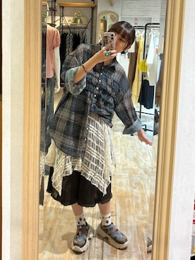 「レーストップス」｜ひなのさん（レディース・159cm）の夏コーディネート