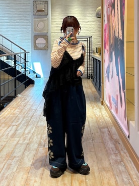 「アイテム（キャミソール）」を使った、ひなのさん（レディース・159cm）の秋コーディネート