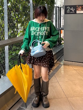 「CIAOPANIC（チャオパニック）のアイテム（スカート）」を使った、ひなのさん（レディース・159cm）の秋コーディネート