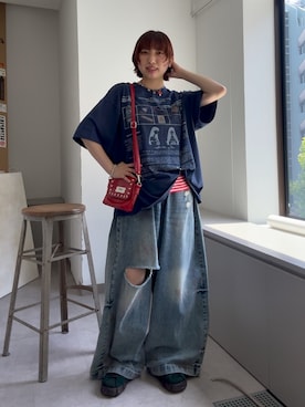 「GRAIN（グレイン）のアイテム」を使った、ひなのさん（レディース・159cm）の夏コーディネート