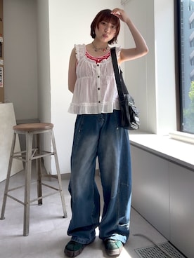 「GRAIN（グレイン）のアイテム（バッグ）」を使った、ひなのさん（レディース・159cm）の夏コーディネート