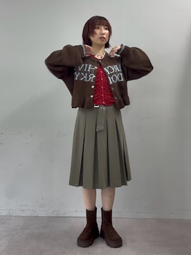 「CIAOPANIC（チャオパニック）のアイテム（スカート）」を使った、ひなのさん（レディース・159cm）の秋コーディネート