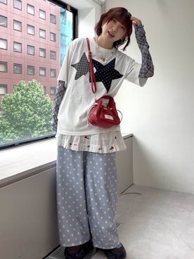 「CIAOPANIC（チャオパニック）のアイテム」を使った、ひなのさん（レディース・159cm）の夏コーディネート