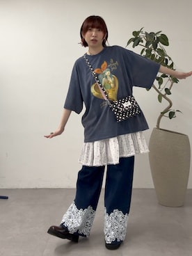 「RePRODUCTION LABEL（リプロダクションレーベル）のアイテム」を使った、ひなのさん（レディース・159cm）の春コーディネート