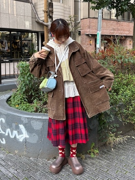 「CIAOPANIC（チャオパニック）のアイテム」を使った、ひなのさん（レディース・159cm）の秋コーディネート