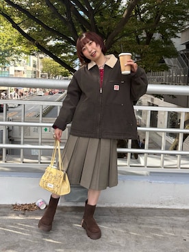 「CIAOPANIC（チャオパニック）のアイテム（スカート）」を使った、ひなのさん（レディース・159cm）の秋コーディネート