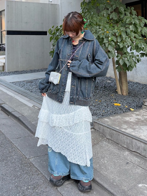 レースイレヘムIラインロングスカート