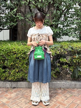 「アイテム（財布/小物、ベージュ系）」を使った、ひなのさん（レディース・159cm）の夏コーディネート