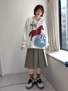 「GRAIN（グレイン）のアイテム」を使った、ひなのさん（レディース・159cm）の秋コーディネート