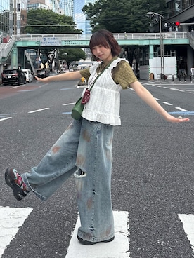 「GRAIN（グレイン）のアイテム」を使った、ひなのさん（レディース・159cm）の春コーディネート