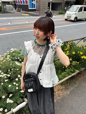 「GRAIN（グレイン）のアイテム」を使った、ひなのさん（レディース・159cm）の夏コーディネート
