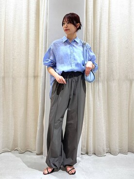 「アイテム（バッグ、ブルー系）」を使った、babylonehimeさん（レディース・158cm）の春コーディネート