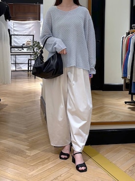 「A part by（アパートバイ）のハートモチーフバッグ（ショルダーバッグ、ブラック系）」を使った、ひぃ(588)さん（レディース・162cm）の春コーディネート